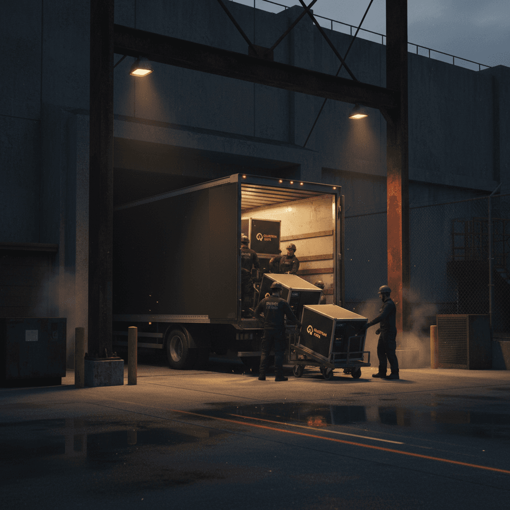 Equipment delivery and installation in progress